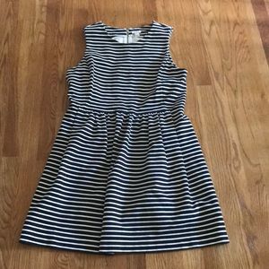 Euc Jcrew outlet black and white stripe dress.